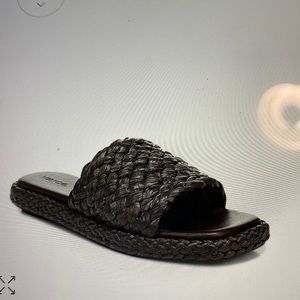 Vince Rumi Raffia Slip On Sandals